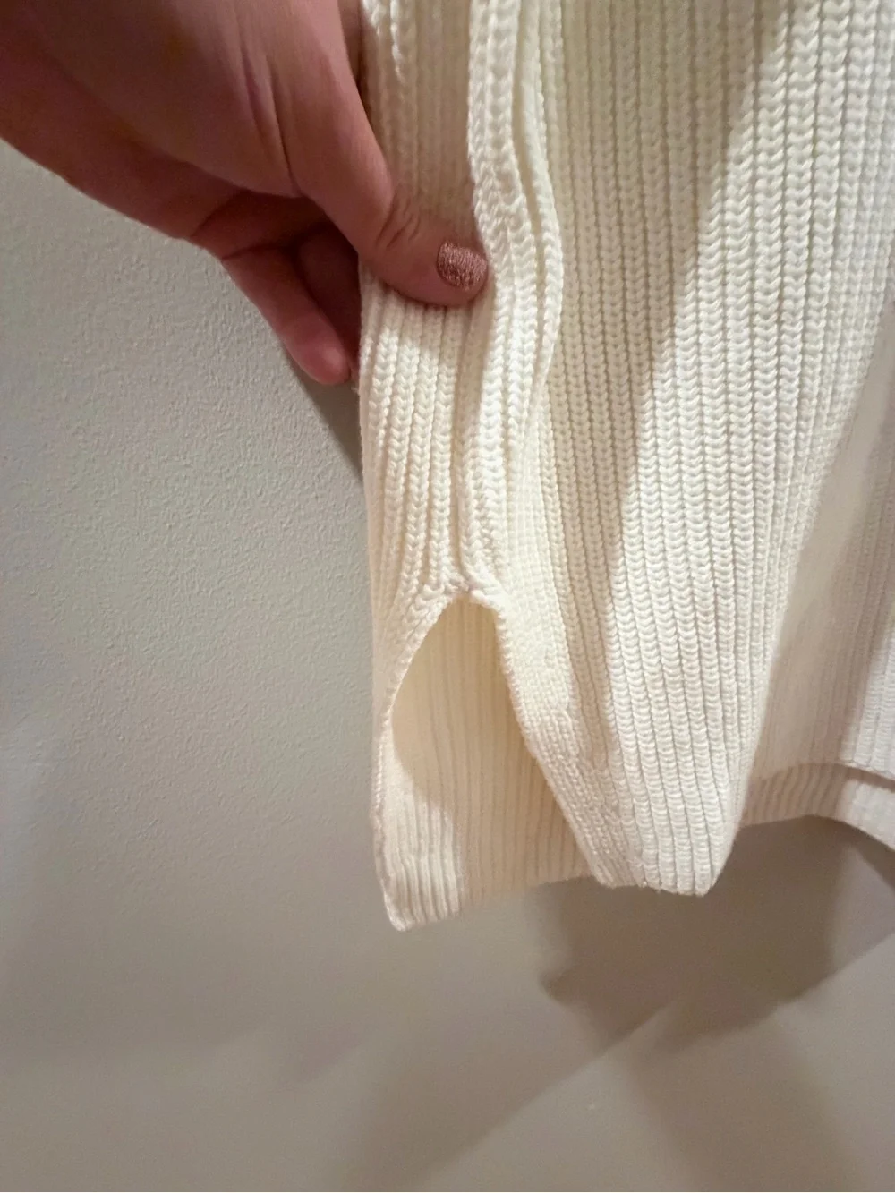 H&M Ivory Ribbed Crewneck Sleeveless Tunic - Picture 3 of 5